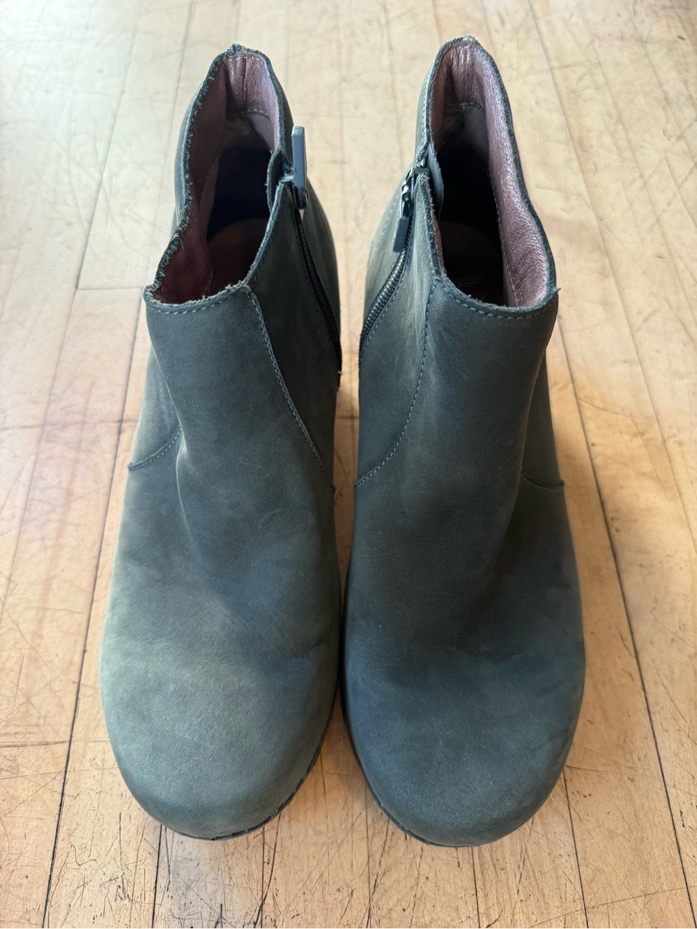 DANSKO Olive Maria Nubuck Clogs Ankle Booties Zip Up 39 - Picture 4 of 13